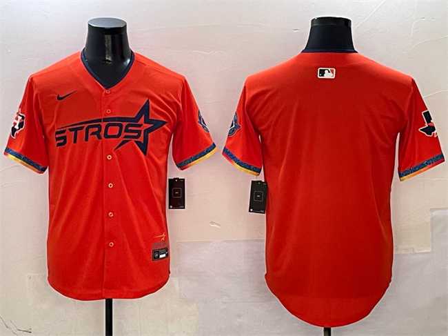 Men's Houston Astros Blank Orange 2025 City Connect With Texas Patch Limited Stitched Jersey,We sell and wholesale Men's Houston Astros Blank Orange 2025 City Connect With Texas Patch Limited Stitched Jersey on line form chian!